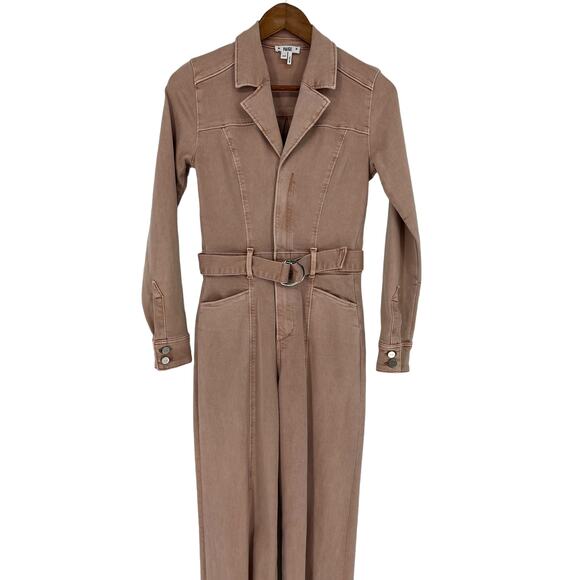 Paige Anthropologie Anessa Long Sleeve Jumpsuit in Vintage Rouge Glow - Picture 4 of 10